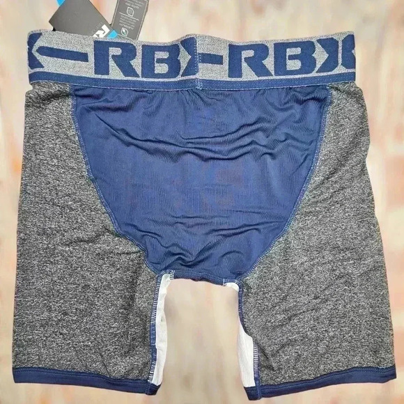 RBX Boxer Briefs blue/gray 9" inseam NWT Medium or Large - Picture 2 of 6